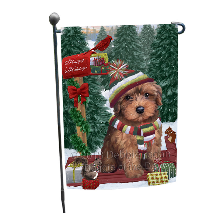 Merry Christmas Woodland Sled Yorkipoo Dog Garden Flag GFLG55372