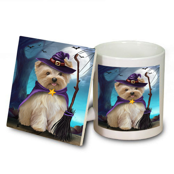 Happy Halloween Trick or Treat Yorkipoo Dog Mug and Coaster Set MUC54539