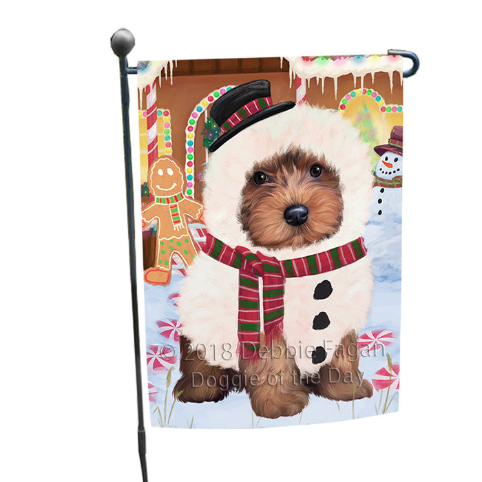 Christmas Gingerbread House Candyfest Yorkipoo Dog Garden Flag GFLG57235