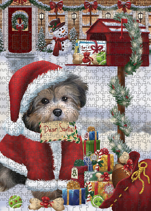 Yorkipoo Dog Dear Santa Letter Christmas Holiday Mailbox Puzzle with Photo Tin PUZL81420