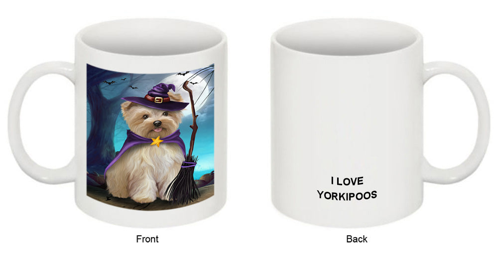 Happy Halloween Trick or Treat Yorkipoo Dog Coffee Mug MUG49945