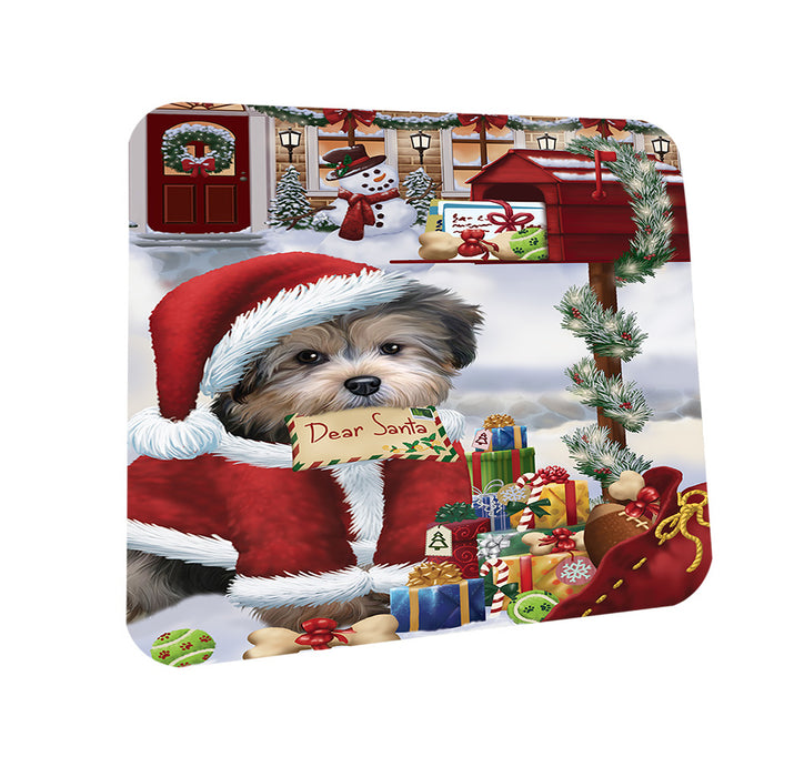 Yorkipoo Dog Dear Santa Letter Christmas Holiday Mailbox Coasters Set of 4 CST53524