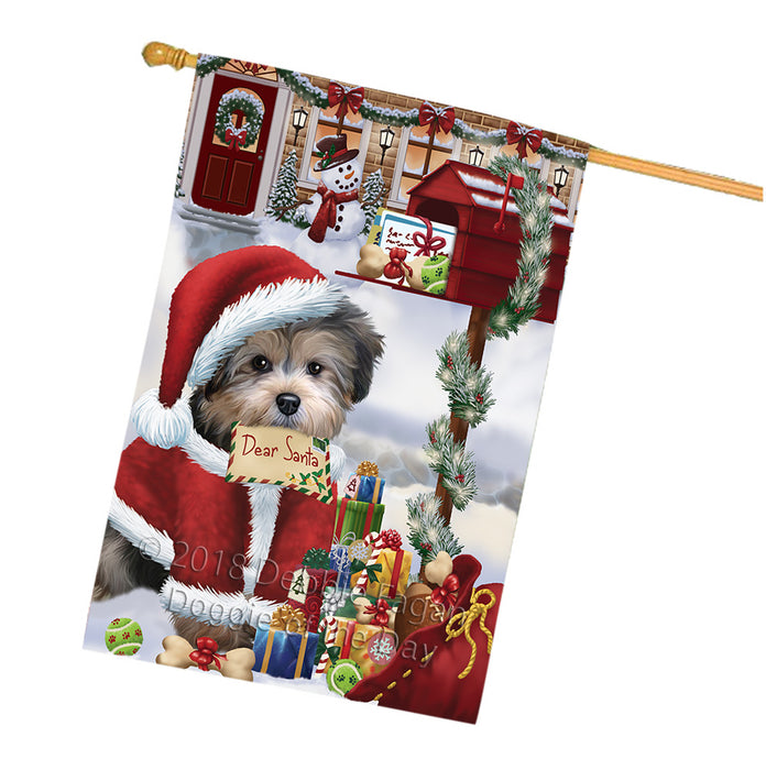 Yorkipoo Dog Dear Santa Letter Christmas Holiday Mailbox House Flag FLG53764
