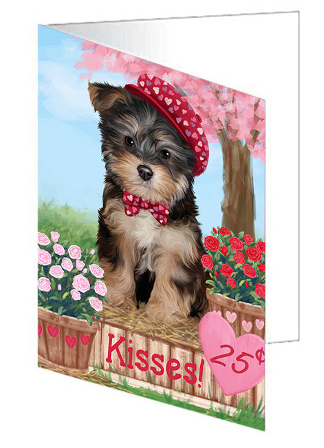 Rosie 25 Cent Kisses Yorkipoo Dog Handmade Artwork Assorted Pets Greeting Cards and Note Cards with Envelopes for All Occasions and Holiday Seasons GCD73337