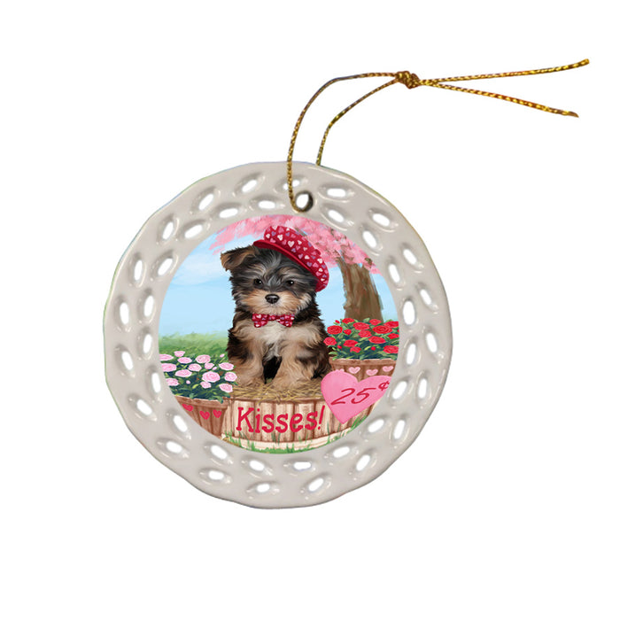 Rosie 25 Cent Kisses Yorkipoo Dog Ceramic Doily Ornament DPOR56630