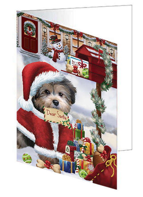 Yorkipoo Dog Dear Santa Letter Christmas Holiday Mailbox Handmade Artwork Assorted Pets Greeting Cards and Note Cards with Envelopes for All Occasions and Holiday Seasons GCD64727