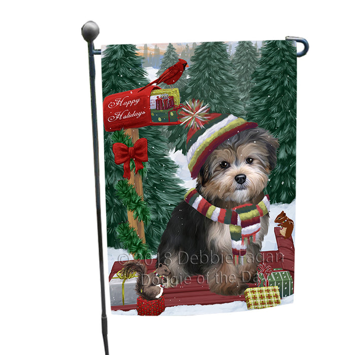 Merry Christmas Woodland Sled Yorkipoo Dog Garden Flag GFLG55373