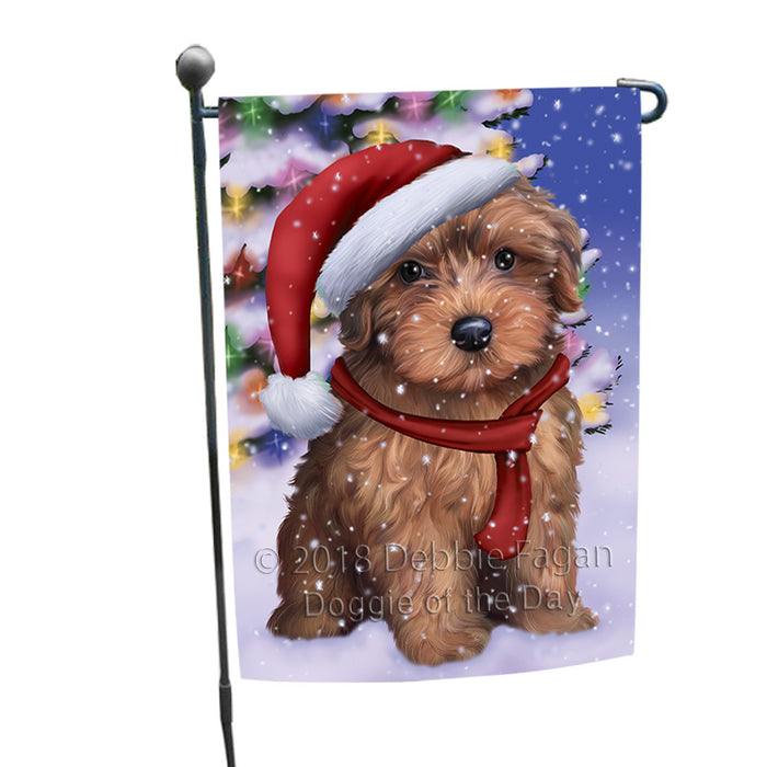 Winterland Wonderland Yorkipoo Dog In Christmas Holiday Scenic Background Garden Flag GFLG53859