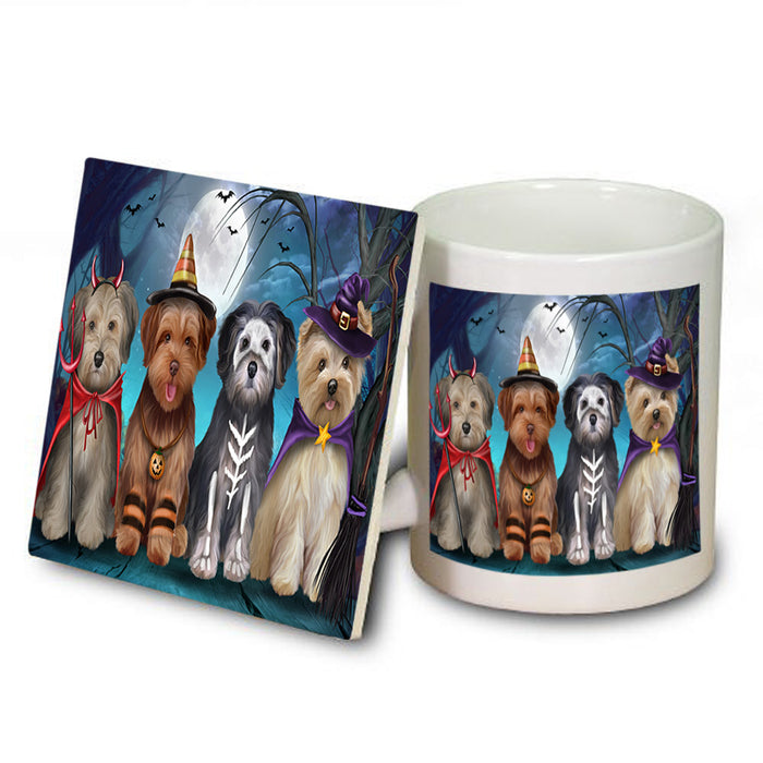 Happy Halloween Trick or Treat Yorkipoos Dog Mug and Coaster Set MUC54482