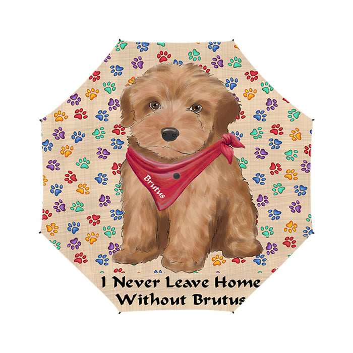 Custom Pet Name Personalized I never Leave Home Yorkipoo Dog Semi-Automatic Foldable Umbrella