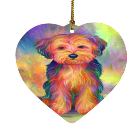 Paradise Wave Yorkipoo Dog Heart Christmas Ornament HPOR56443