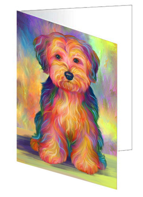 Paradise Wave Yorkipoo Dog Handmade Artwork Assorted Pets Greeting Cards and Note Cards with Envelopes for All Occasions and Holiday Seasons GCD72776