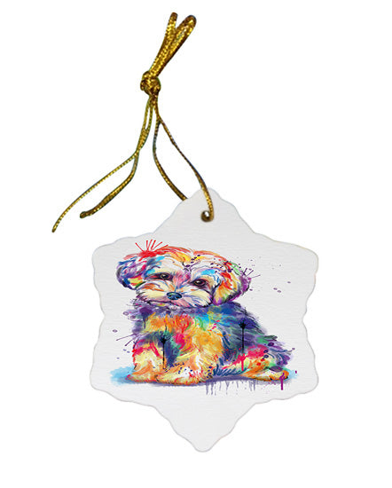 Watercolor Yorkipoo Dog Star Porcelain Ornament SPOR57408