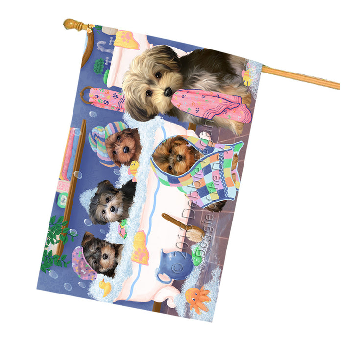 Rub A Dub Dogs In A Tub Yorkipoos Dog House Flag FLG57521