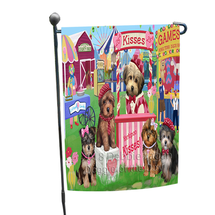 Carnival Kissing Booth Yorkipoos Dog Garden Flag GFLG56600