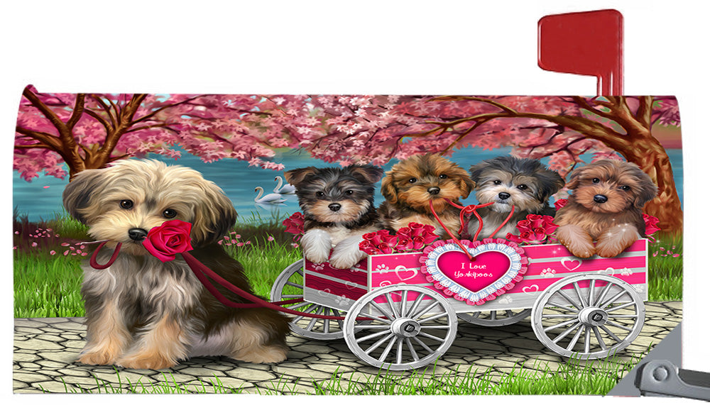 I Love Yorkipoo Dogs in a Cart Magnetic Mailbox Cover MBC48601