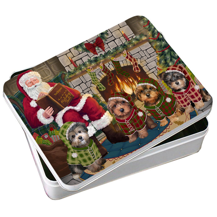 Christmas Cozy Holiday Tails Yorkipoos Dog Photo Storage Tin PITN55345