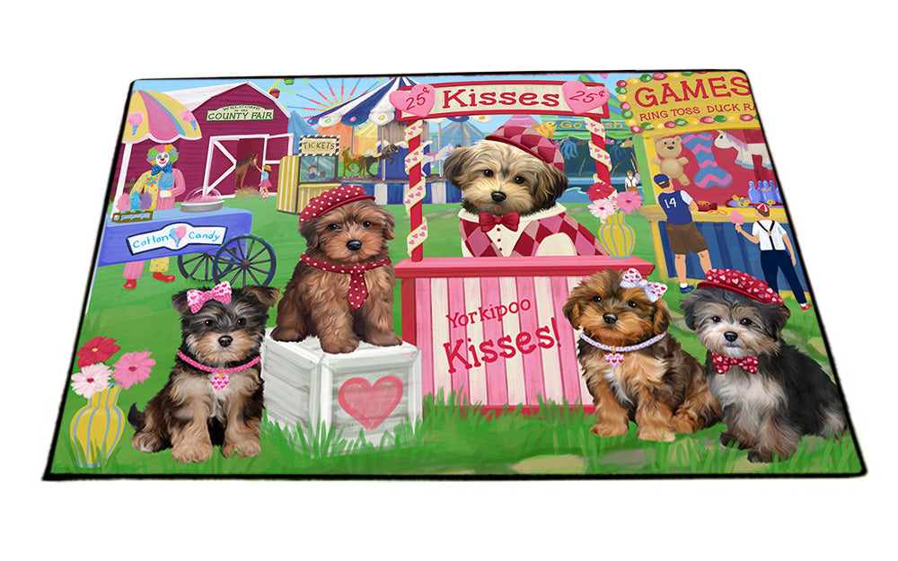 Carnival Kissing Booth Yorkipoos Dog Floormat FLMS53085
