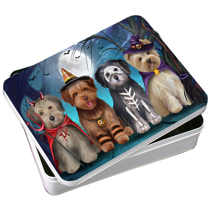 Happy Halloween Trick or Treat Yorkipoos Dog Photo Storage Tin PITN54433