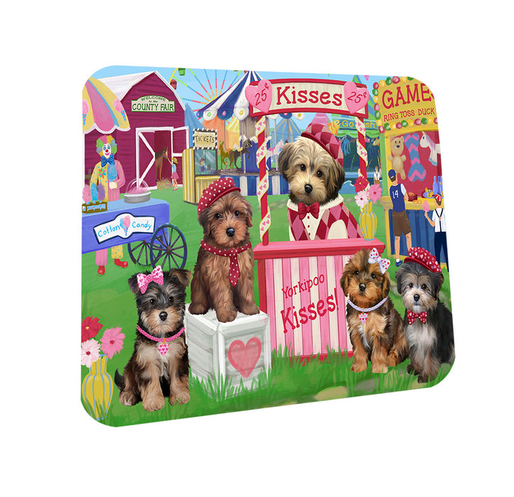 Carnival Kissing Booth Yorkipoos Dog Coasters Set of 4 CST56010