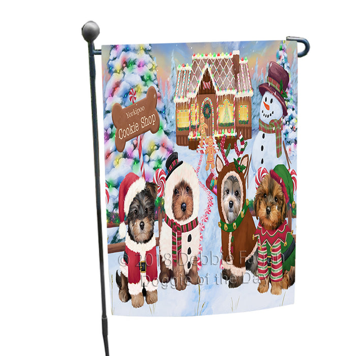 Holiday Gingerbread Cookie Shop Yorkipoos Dog Garden Flag GFLG57262