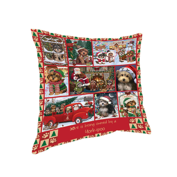Love is Being Owned Christmas Yorkipoo Dogs Pillow PIL85936