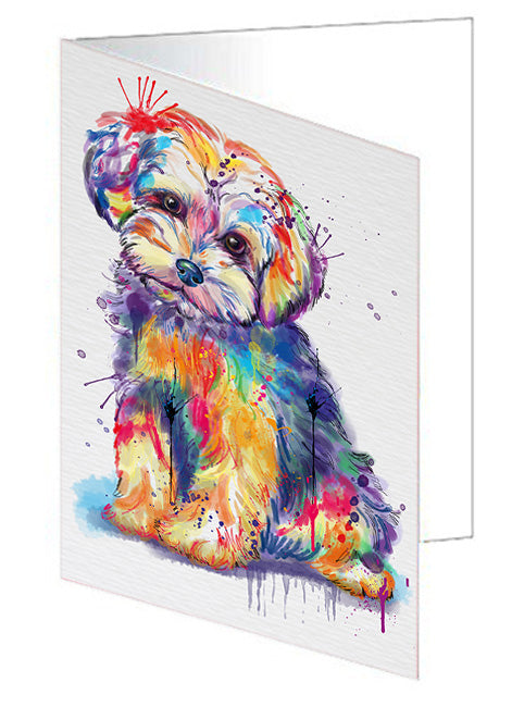 Watercolor Yorkipoo Dog Handmade Artwork Assorted Pets Greeting Cards and Note Cards with Envelopes for All Occasions and Holiday Seasons GCD76853