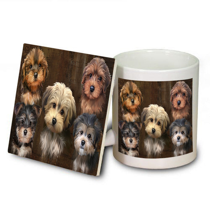 Rustic 5 Yorkipoo Dog Mug and Coaster Set MUC54146