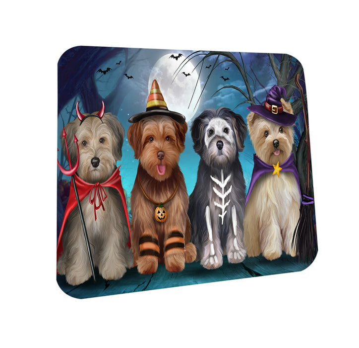 Happy Halloween Trick or Treat Yorkipoos Dog Coasters Set of 4 CST54448