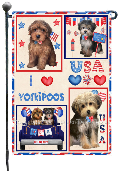 4th of July Independence Day I Love USA Yorkipoo Dogs Garden Flag GFLG66958
