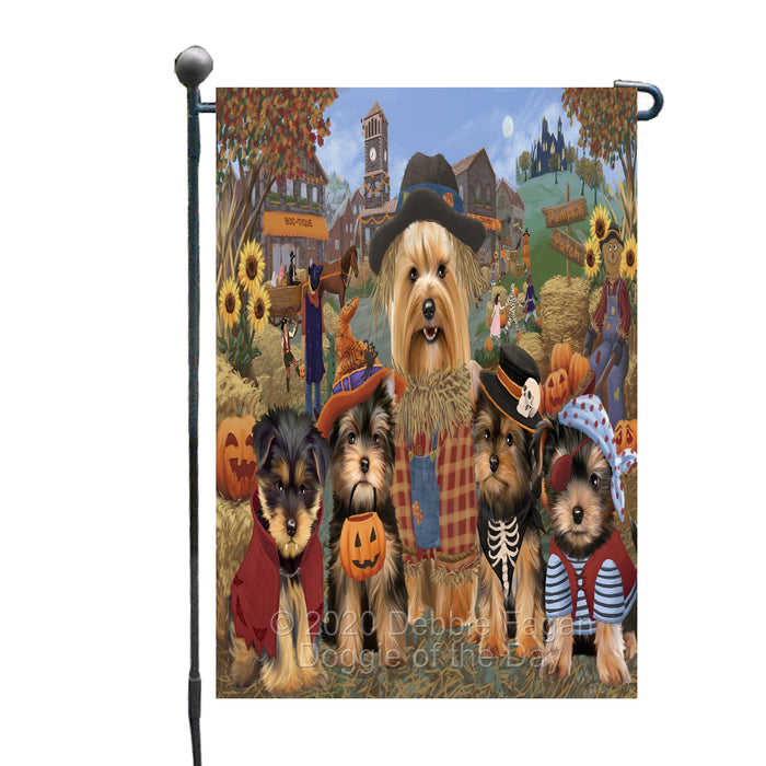 Halloween 'Round Town Yorkshire Terrier Dogs Garden Flag GFLG65763