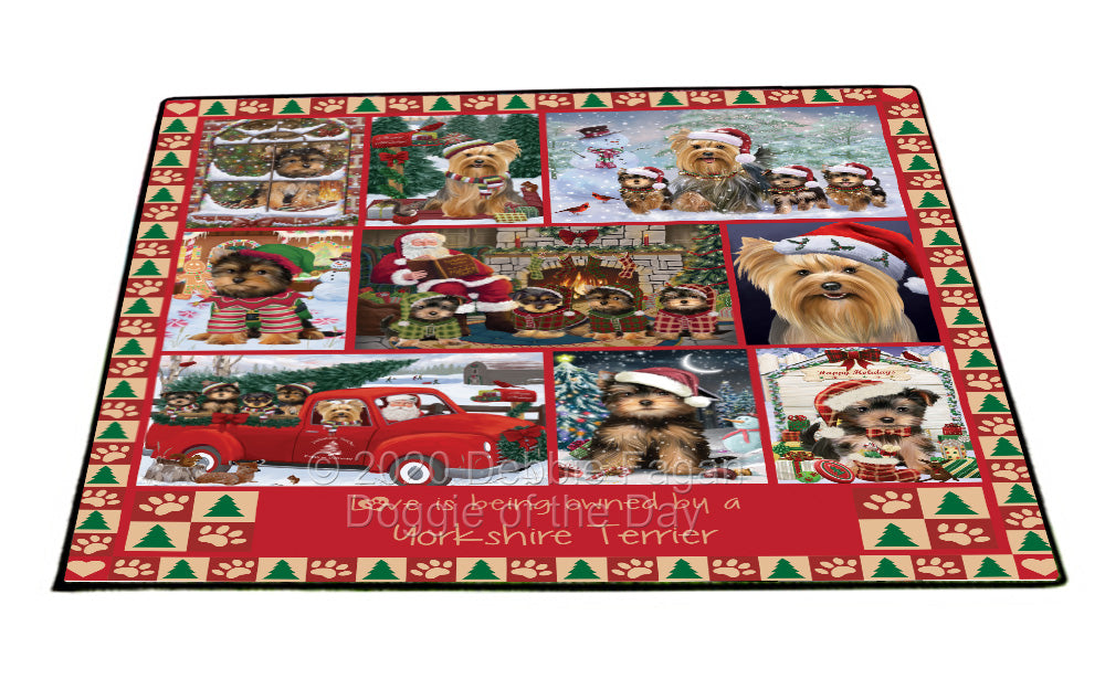 Love is Being Owned Christmas Yorkshire Terrier Dogs Floormat FLMS54988