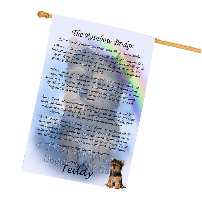 Rainbow Bridge Yorkshire Terrier Dog House Flag FLG56430