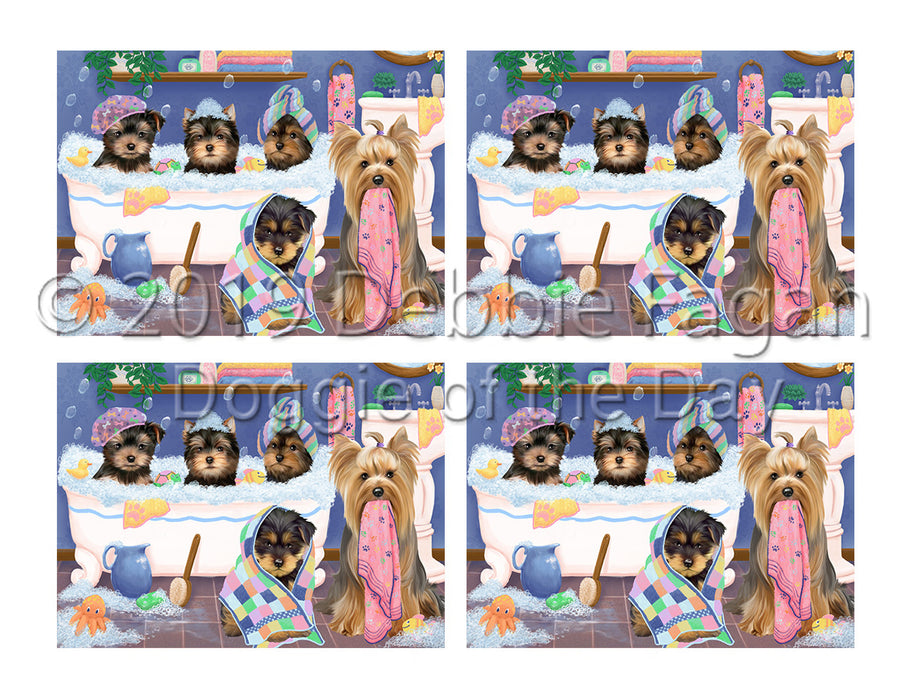 Rub A Dub Dogs In A Tub Yorkshire Terrier Dogs Placemat
