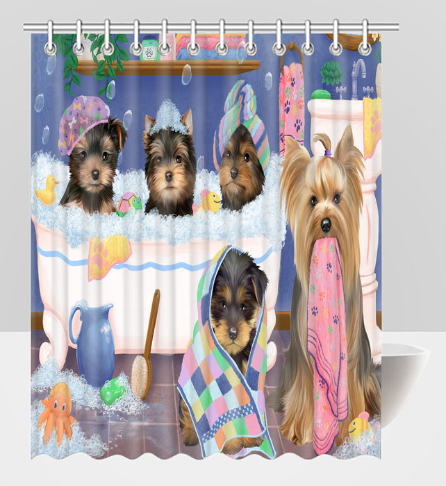 Rub A Dub Dogs In A Tub Yorkshire Terrier Dogs Shower Curtain