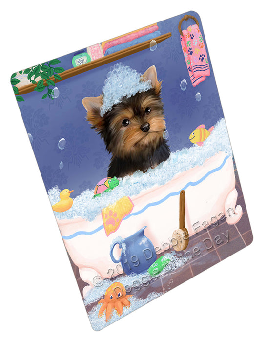 Rub A Dub Dog In A Tub Yorkshire Terrier Dog Cutting Board - For Kitchen - Scratch & Stain Resistant - Designed To Stay In Place - Easy To Clean By Hand - Perfect for Chopping Meats, Vegetables