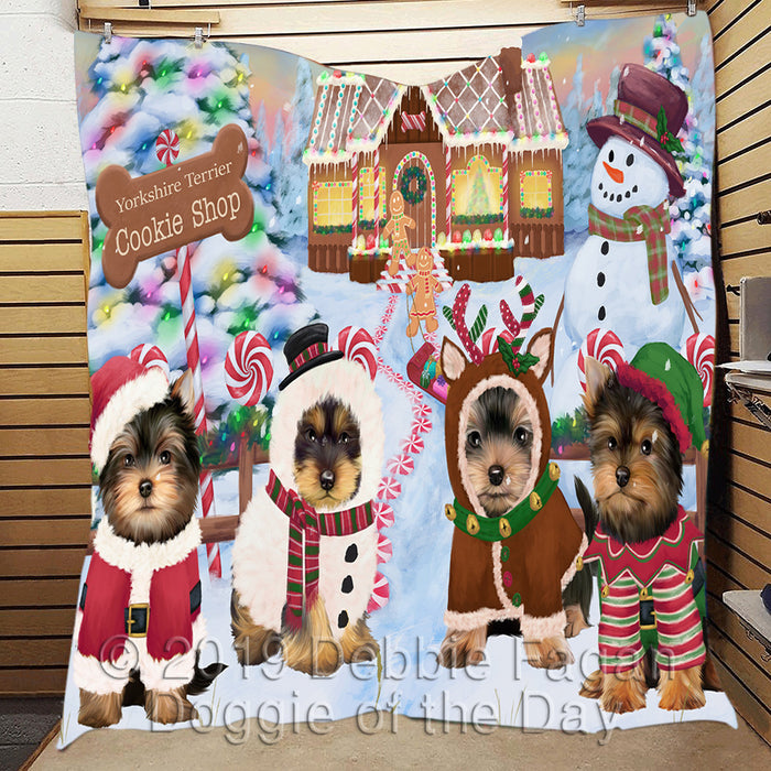 Holiday Gingerbread Cookie Yorkshire Terrier Dogs Quilt