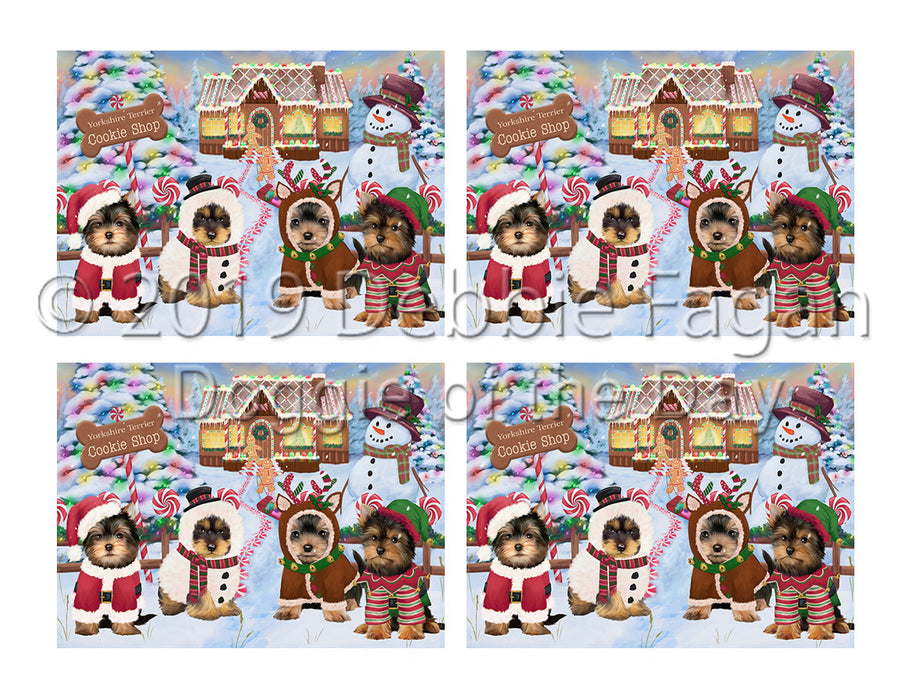 Holiday Gingerbread Cookie Yorkshire Terrier Dogs Placemat