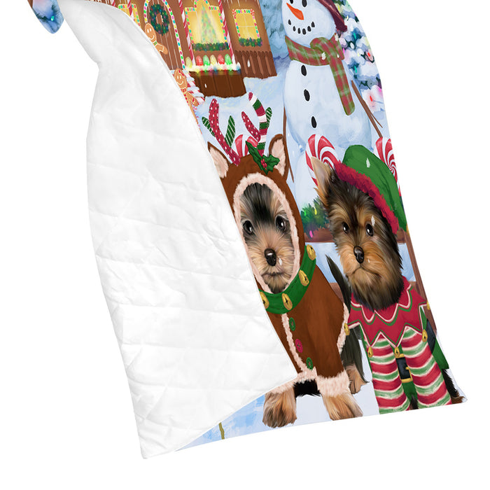 Holiday Gingerbread Cookie Yorkshire Terrier Dogs Quilt