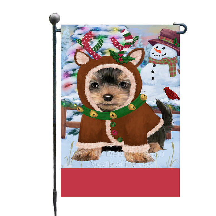 Personalized Gingerbread Candyfest Yorkshire Terrier Dog Custom Garden Flag GFLG64239
