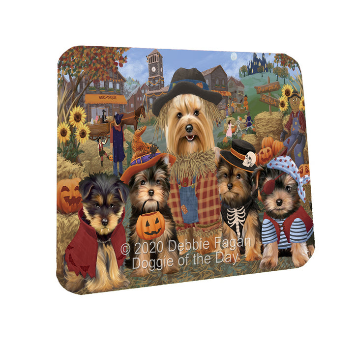 Halloween 'Round Town Yorkshire Terrier Dogs Coasters Set of 4 CSTA58004