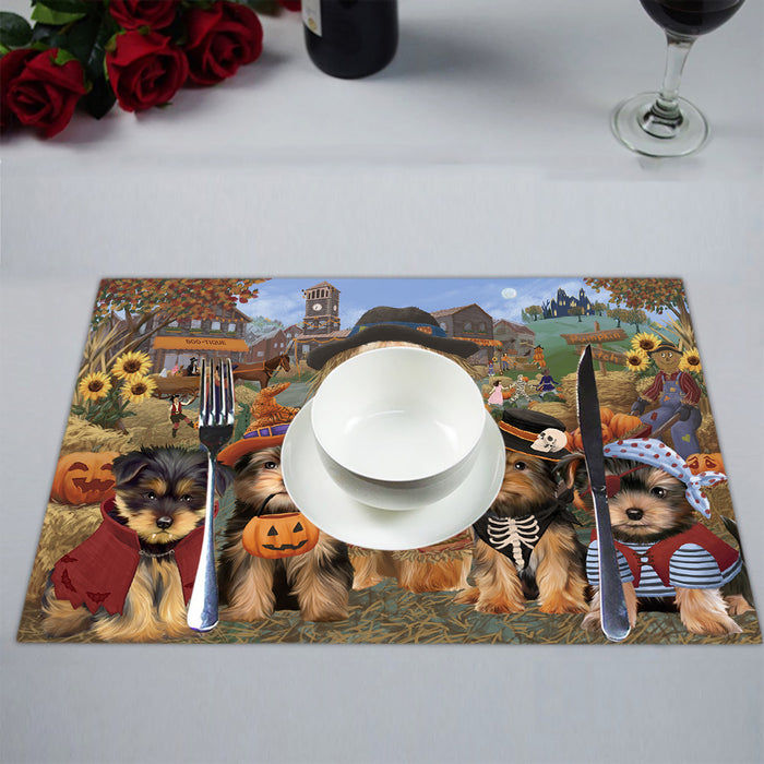 Halloween 'Round Town Yorkshire Terrier Dogs Placemat