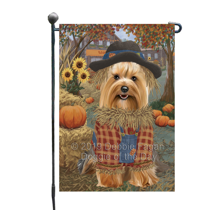 Fall Pumpkin Scarecrow Yorkshire Terrier Dogs Garden Flag GFLG65824