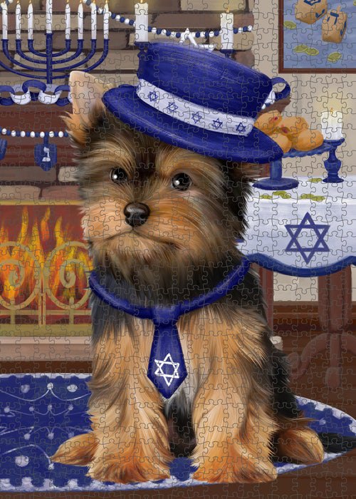 Happy Hanukkah Yorkshire Terrier Dog Puzzle with Photo Tin PUZ99208