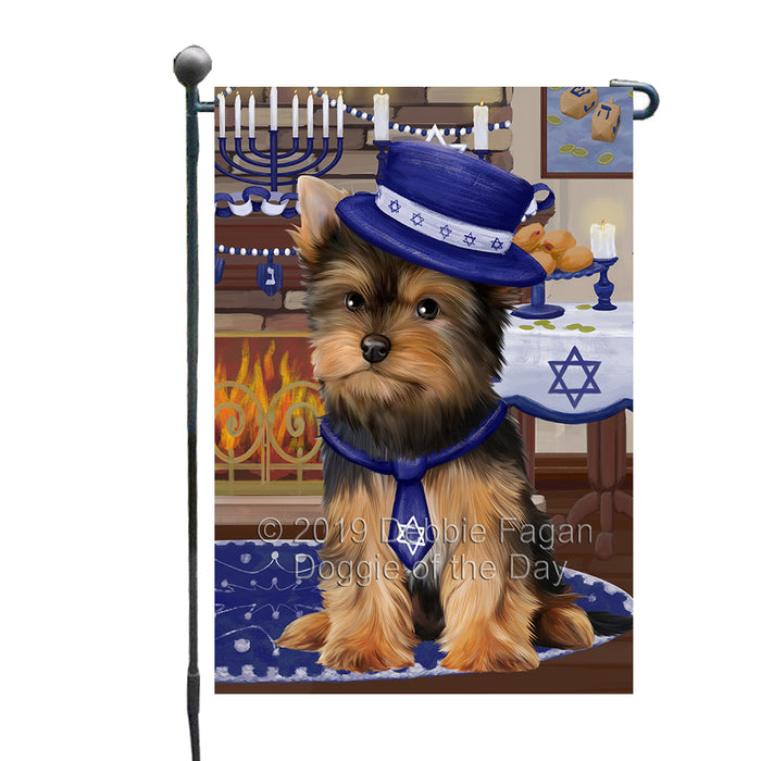 Happy Hanukkah Yorkshire Terrier Dog Garden Flag GFLG65854