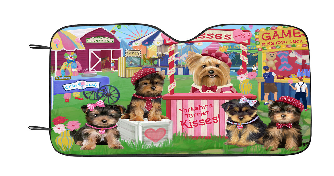 Carnival Kissing Booth Yorkshire Terrier Dogs Car Sun Shade