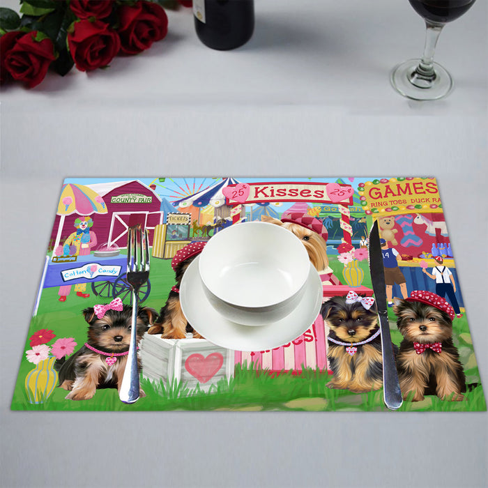 Carnival Kissing Booth Yorkshire Terrier Dogs Placemat