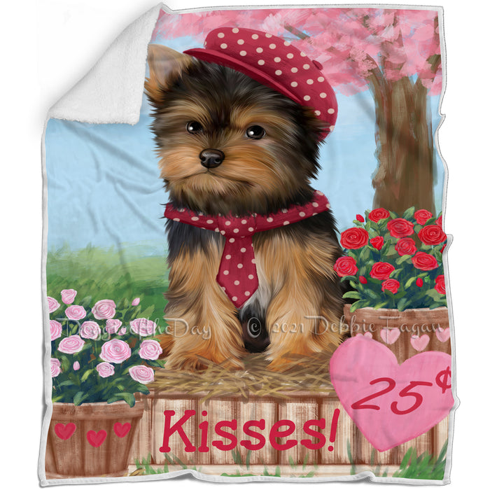 Rosie 25 Cent Kisses Yorkshire Terrier Dog Blanket BLNKT125904