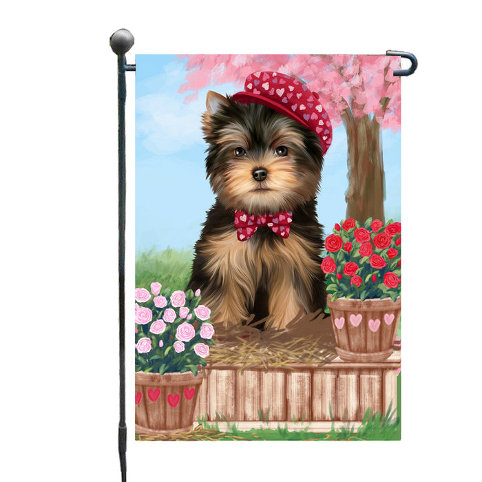Personalized Rosie 25 Cent Kisses Yorkshire Terrier Dog Custom Garden Flag GFLG64833