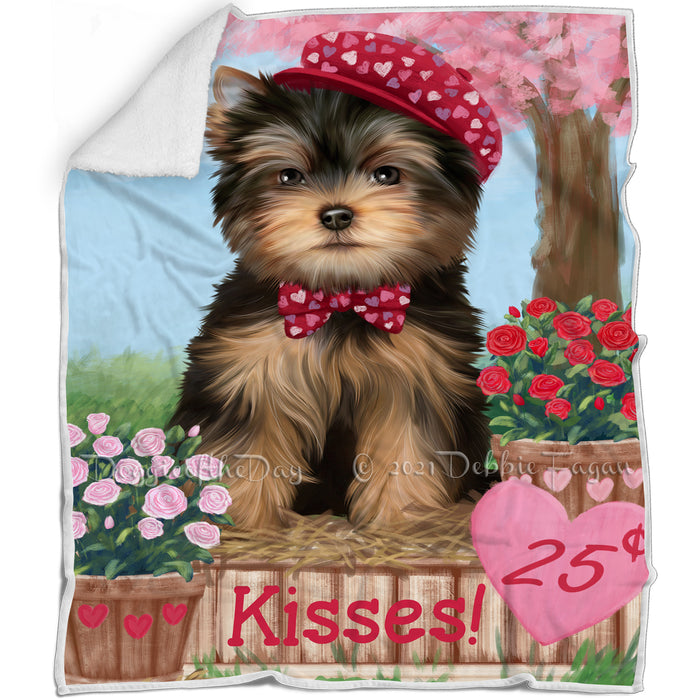 Rosie 25 Cent Kisses Yorkshire Terrier Dog Blanket BLNKT125913